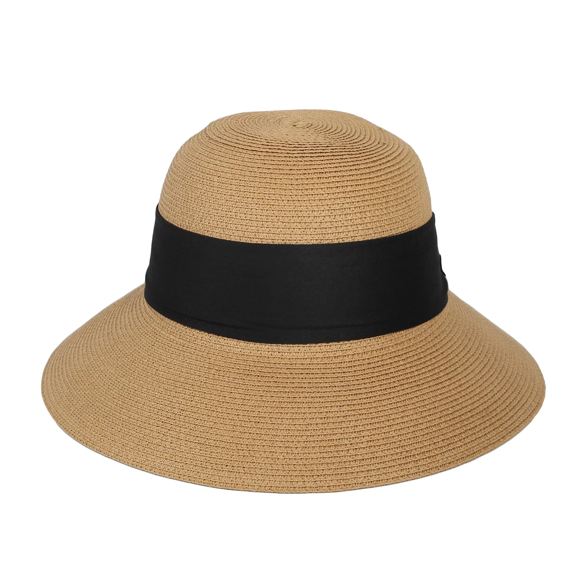 Floppy Summer Beach Sun Hat Paper Straw Ribbon Banded KR91202