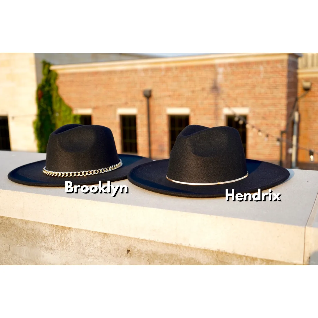 Hendrix Wide Brim Fedora - Black