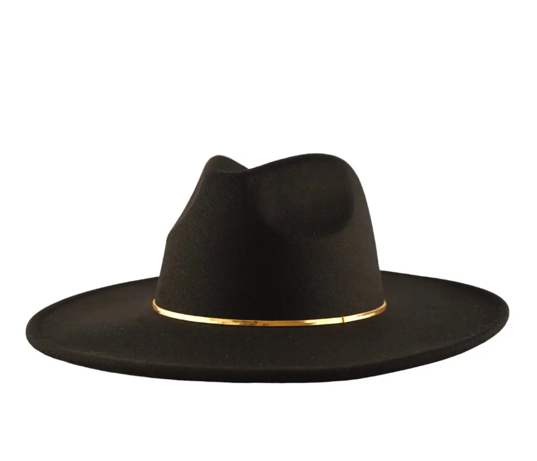 Hendrix Wide Brim Fedora - Black