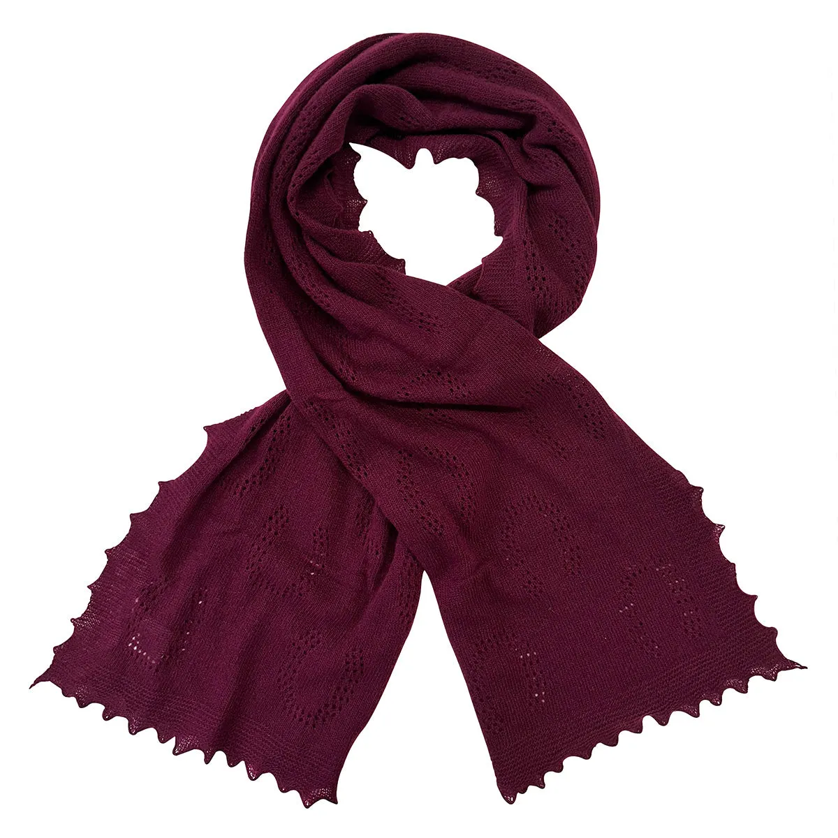 Horseshoe Lambswool Scarf - Claret