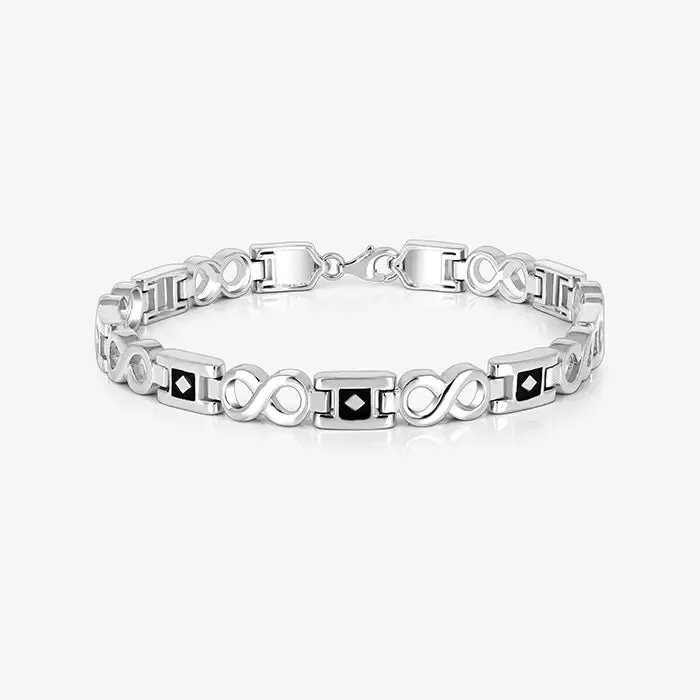 Interlock Infinity Silver Bracelet