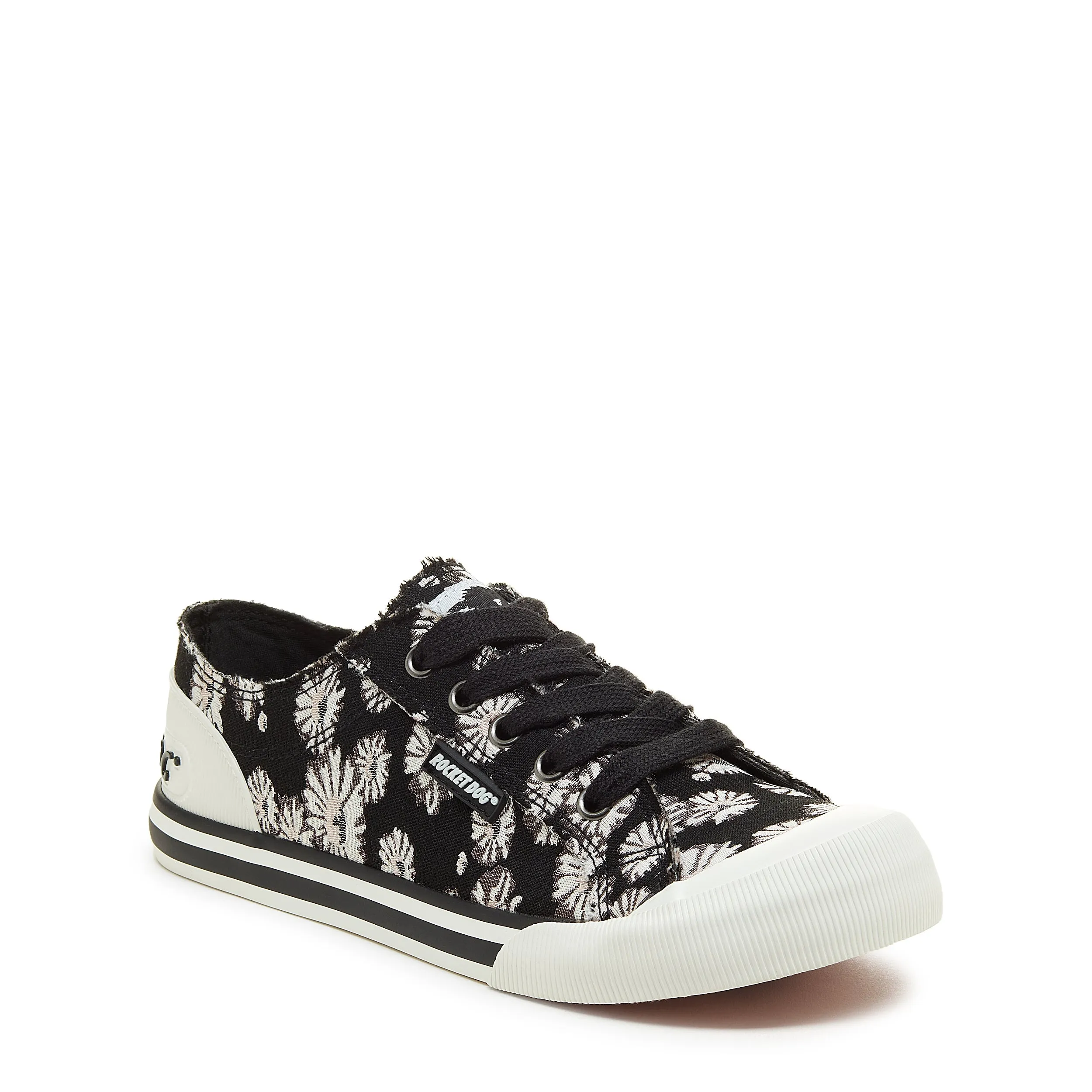 Jazzin Black Floral Trainers