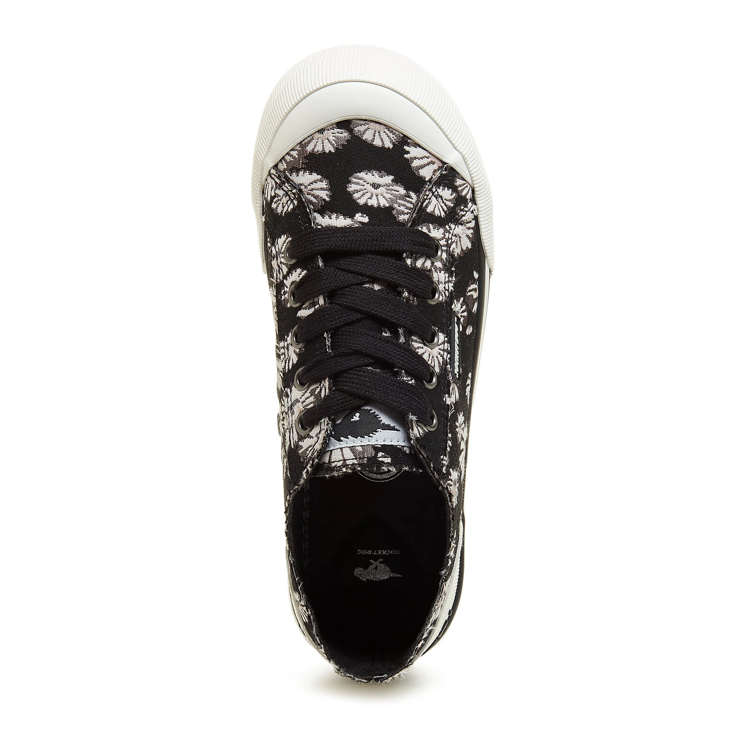 Jazzin Black Floral Trainers