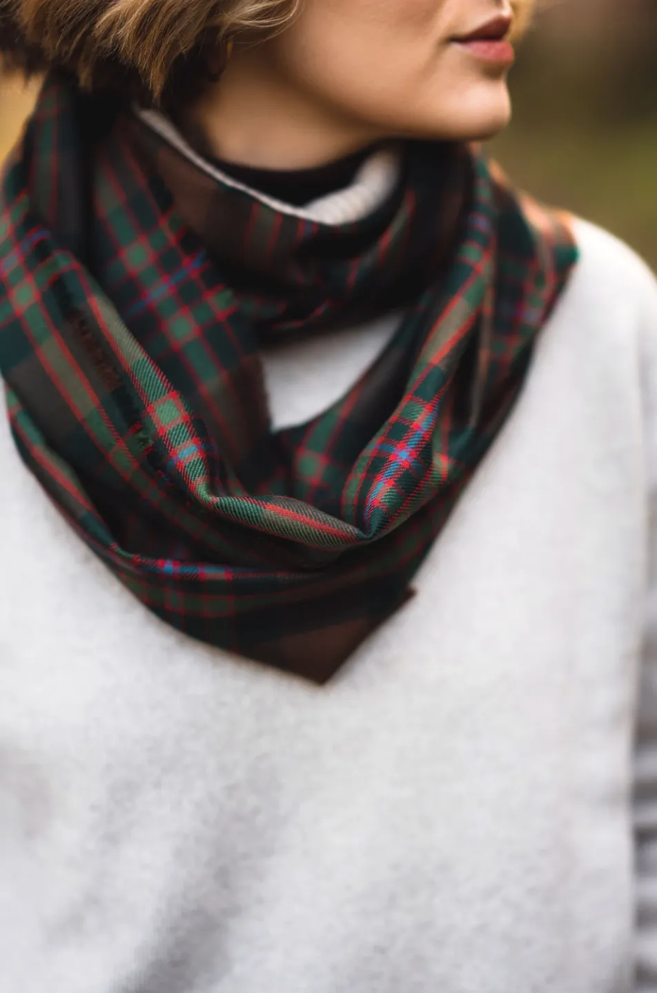 John Muir Way Tartan Cowl Wrap Scarf by LoullyMakes