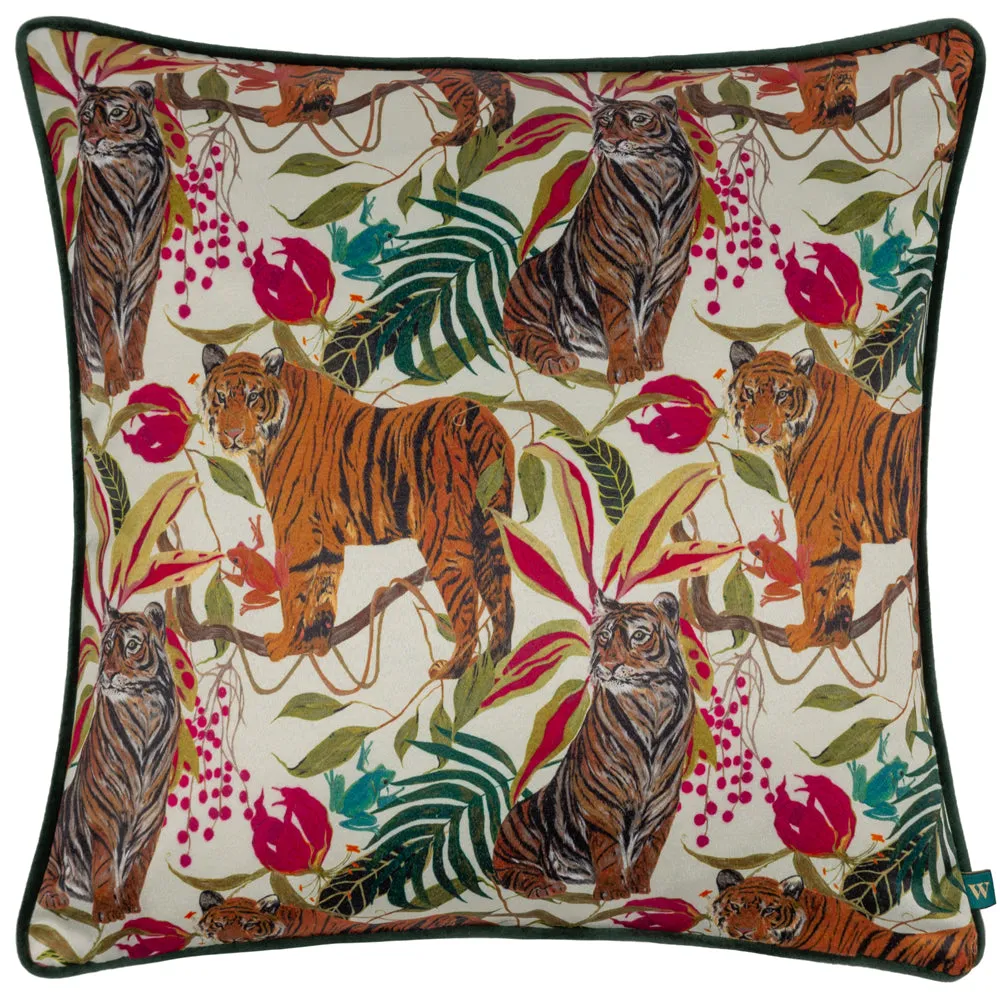 Kali Jungle Tigers Cushion Ivory