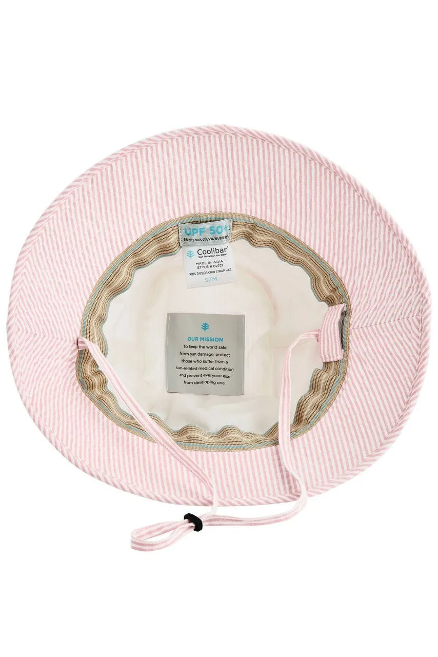 Kid's Taylor Chin Strap Hat | Light Pink Picnic Stripe