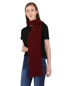 Kiraz - Burgundy Lambswool & Nylon Knitted Scarf