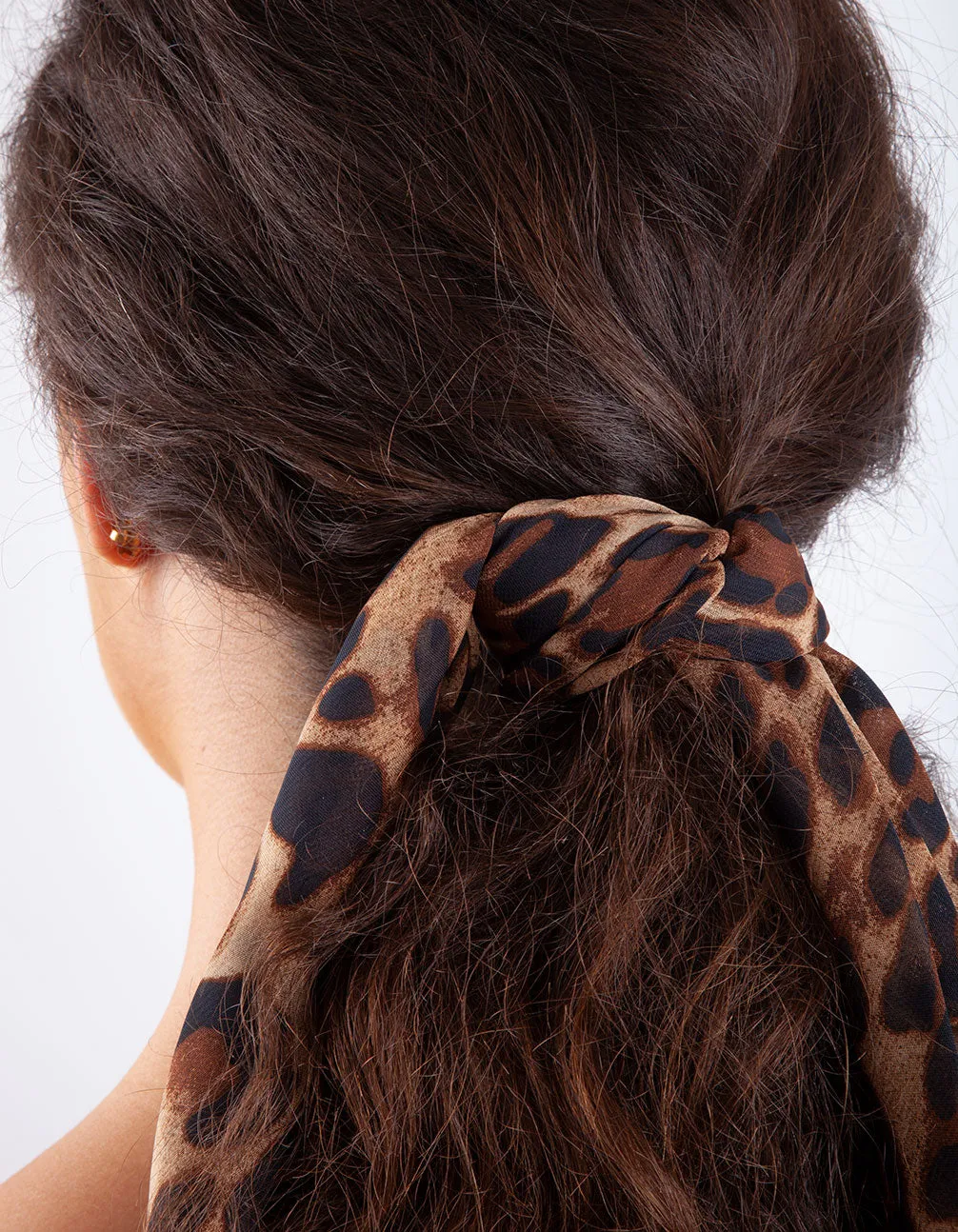 Large Square Leopard Print Bandana Hair Scarf