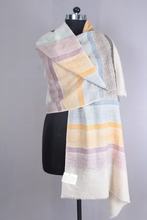 Margaret Horizontal Strips Cashmere Stole