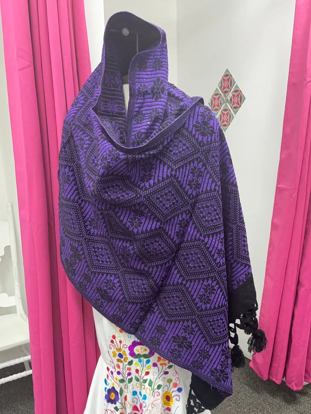 Mexican Maxi Scarf & Shawl Purple