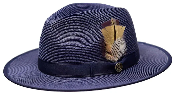 Michaelangelo Wide Brim Straw Fedora Hat by Bruno Capelo