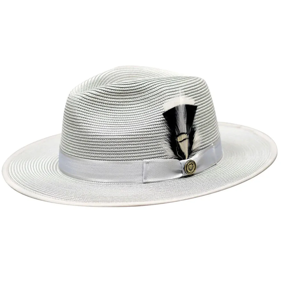 Michaelangelo Wide Brim Straw Fedora Hat by Bruno Capelo