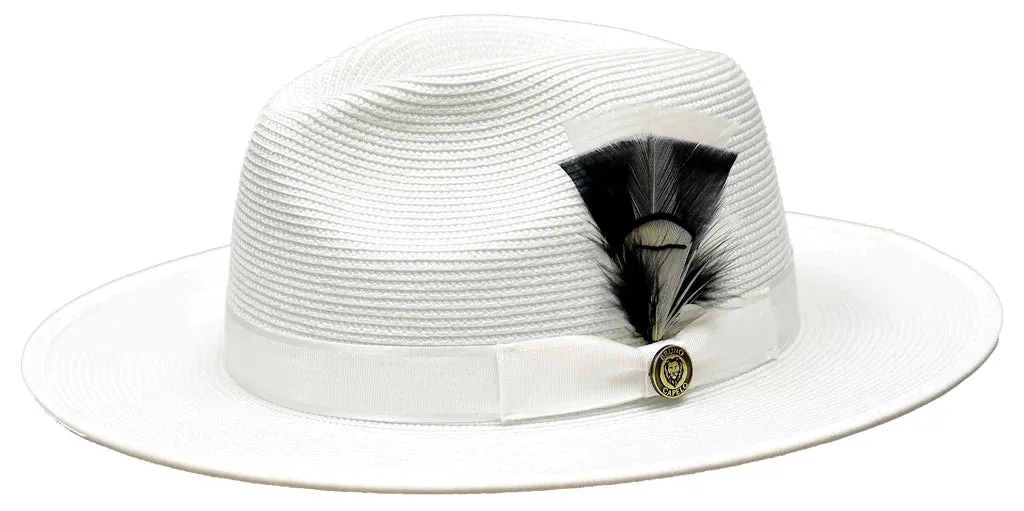 Michaelangelo Wide Brim Straw Fedora Hat by Bruno Capelo