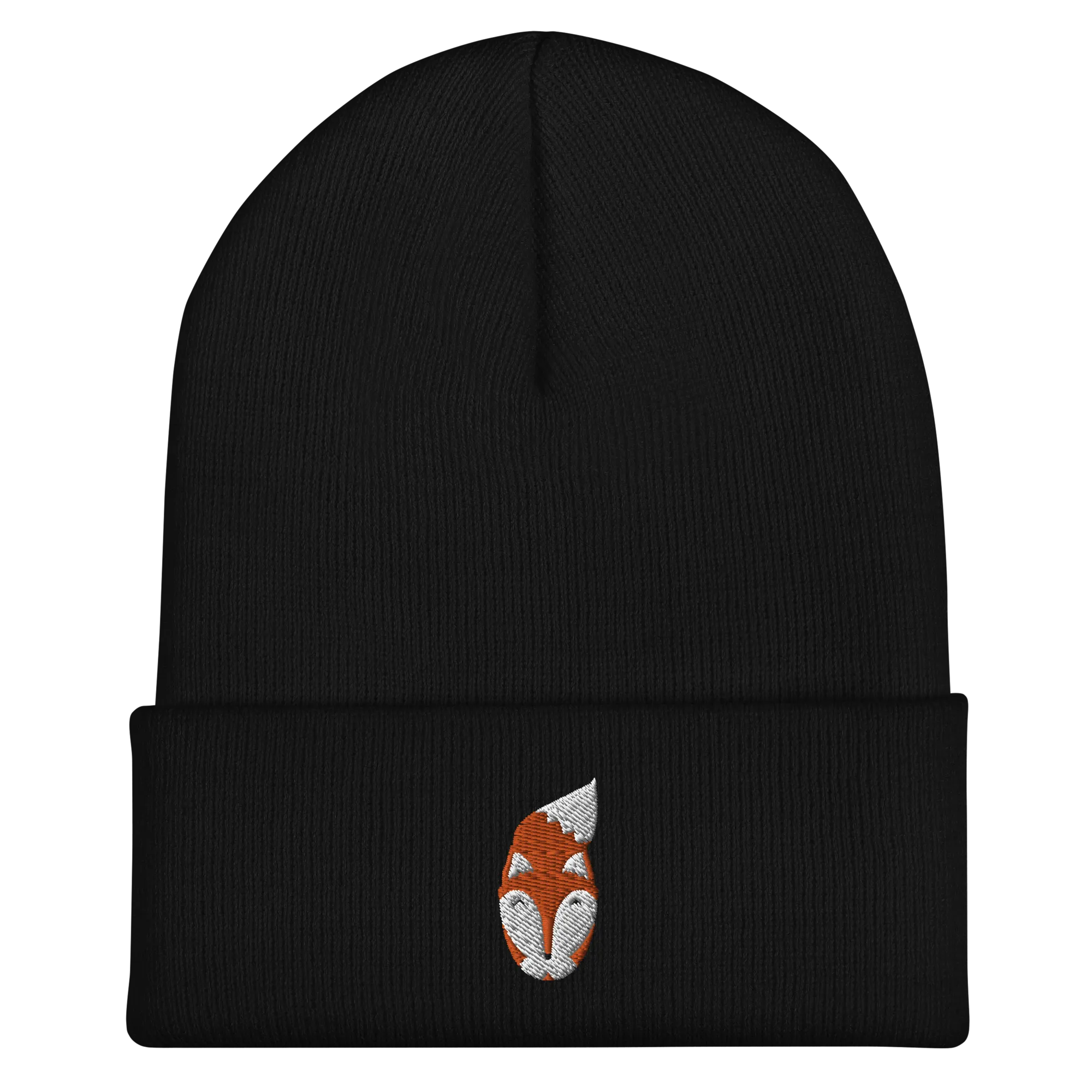 Modern Fox Embroidered Cuffed Beanie