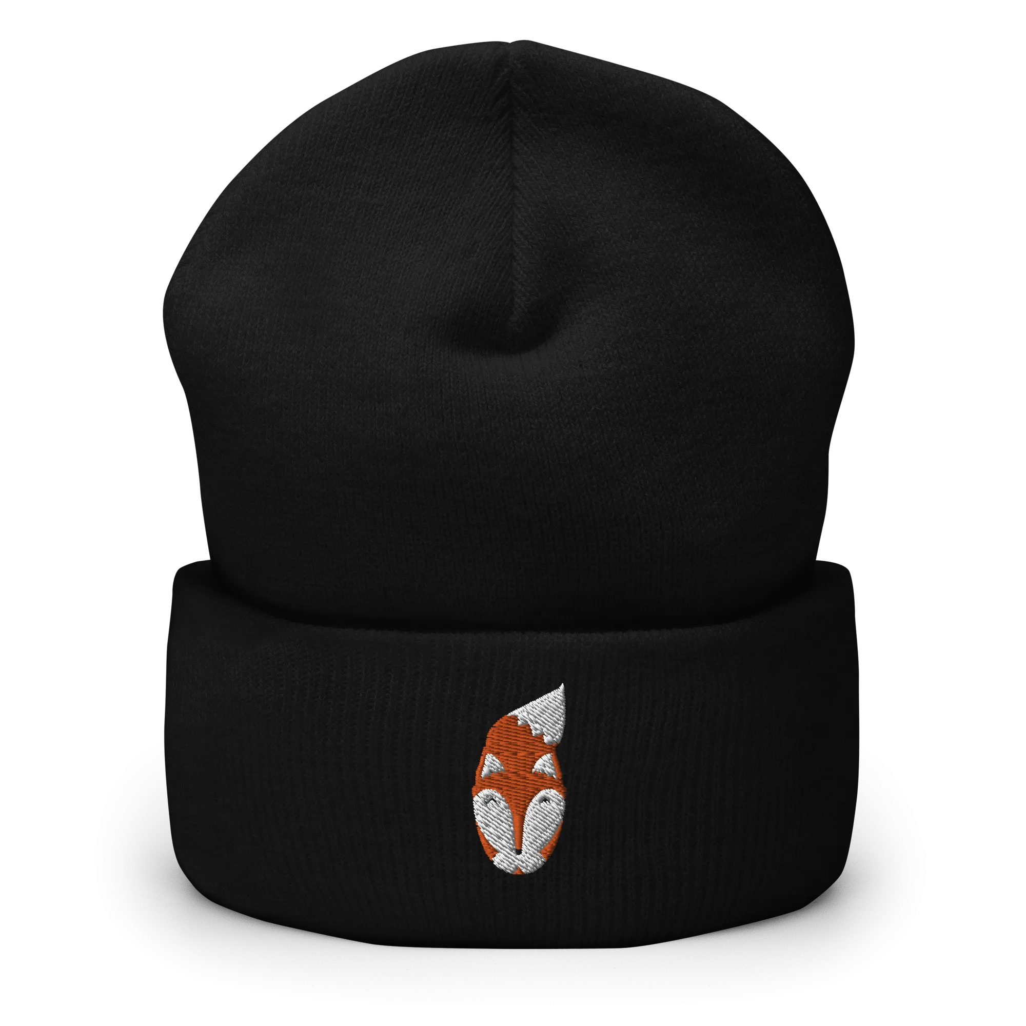 Modern Fox Embroidered Cuffed Beanie