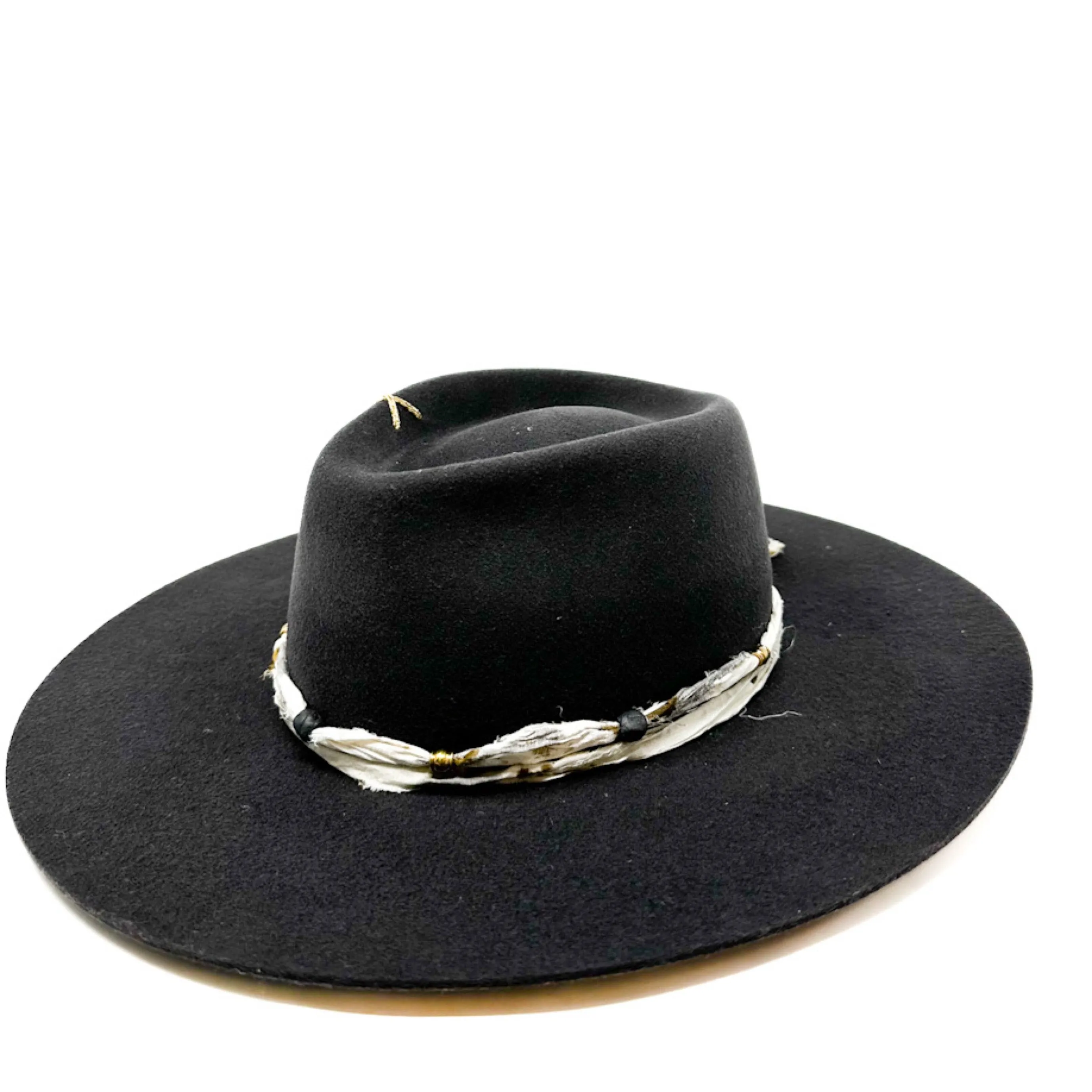 MONTANA fedora washed black with painted snake