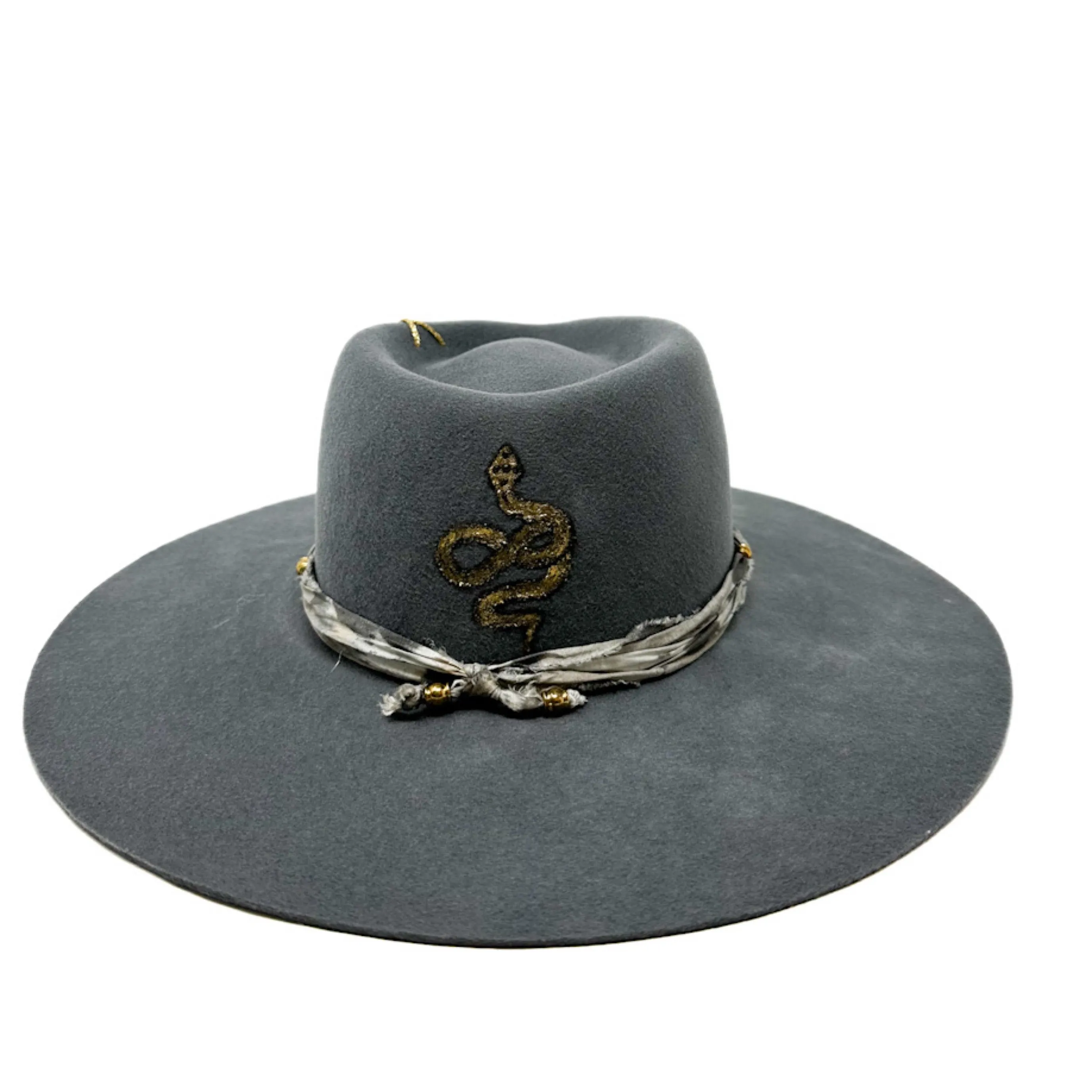 Motana fedora color ash blue with painted snake