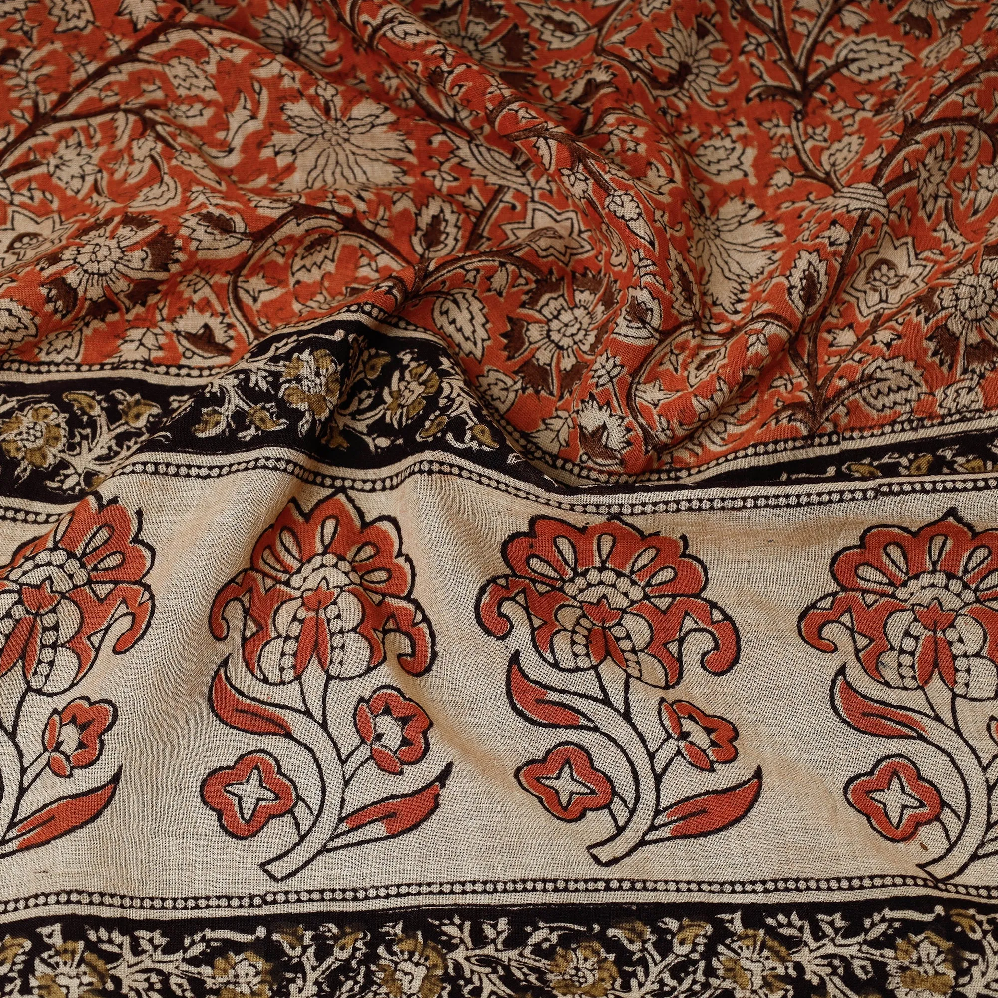 Multicolor - Original Pedana Kalamkari Block Printed Cotton Scarf