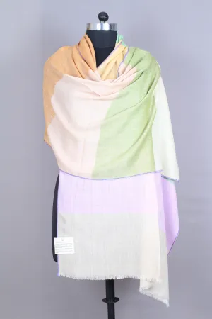 Numair Check Strips Khadi And Zari Cashmere Stole