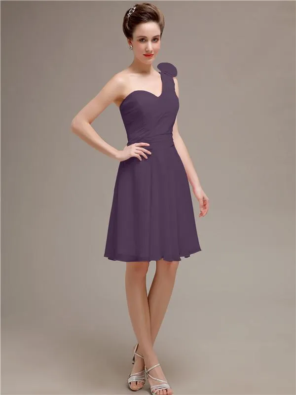 One Shoulder Short A-Line Bridesmaid Dresses