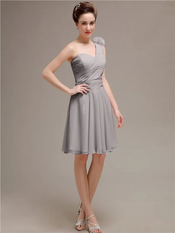 One Shoulder Short A-Line Bridesmaid Dresses