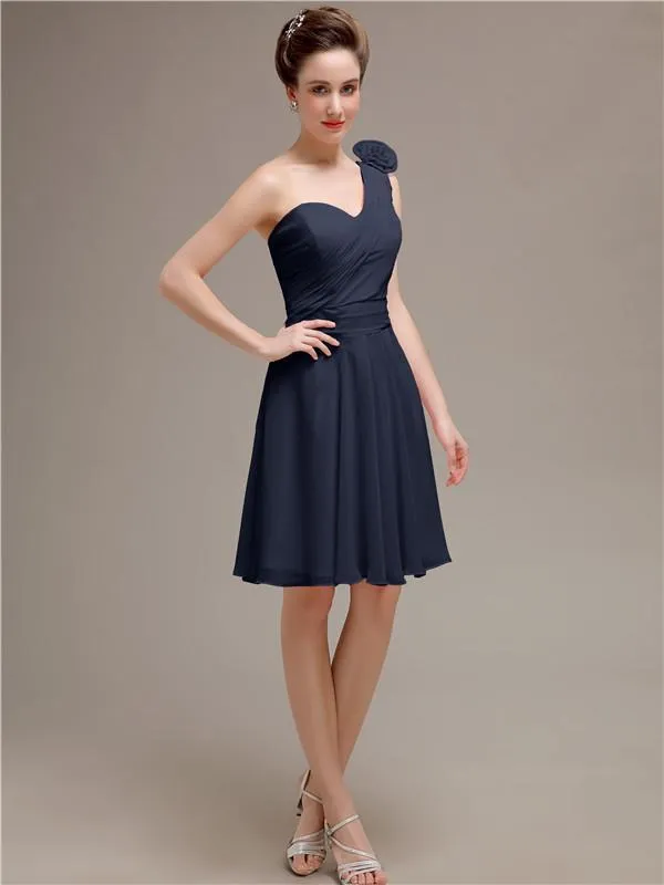 One Shoulder Short A-Line Bridesmaid Dresses