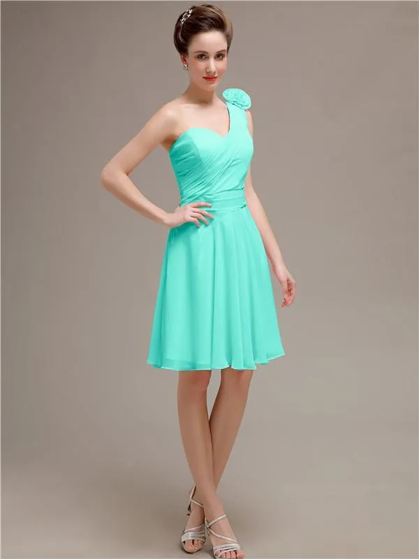 One Shoulder Short A-Line Bridesmaid Dresses