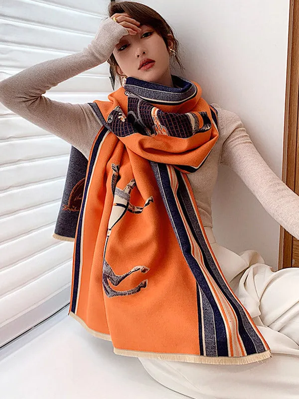 Original Warm Cartoon Print Shawl&Scarf