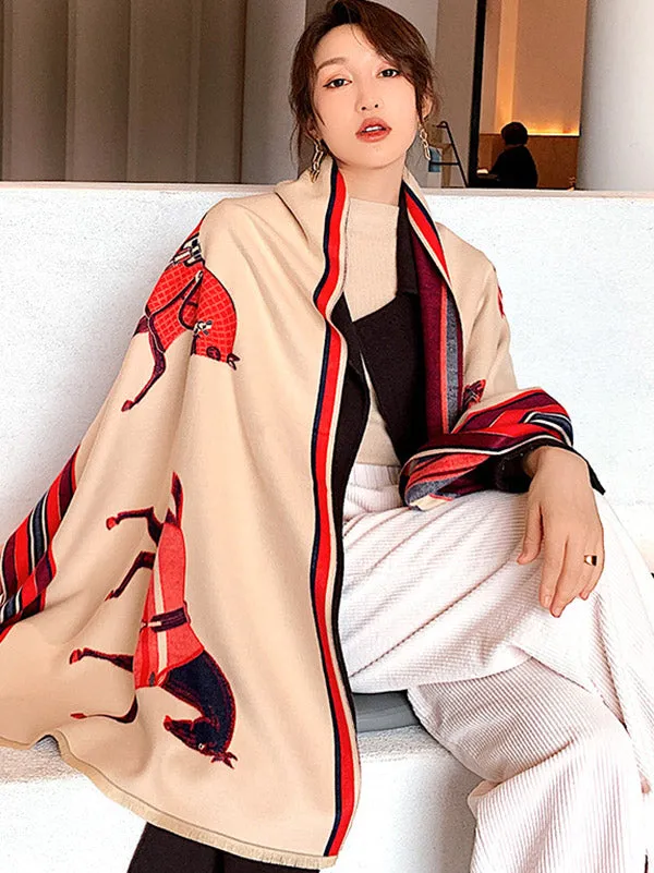 Original Warm Cartoon Print Shawl&Scarf