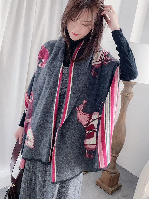 Original Warm Cartoon Print Shawl&Scarf