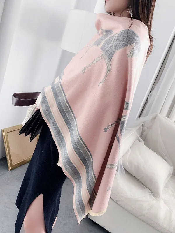 Original Warm Cartoon Print Shawl&Scarf