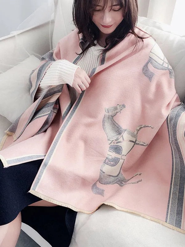 Original Warm Cartoon Print Shawl&Scarf