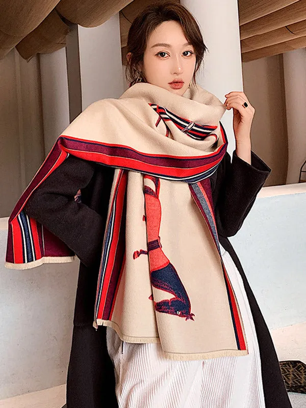 Original Warm Cartoon Print Shawl&Scarf