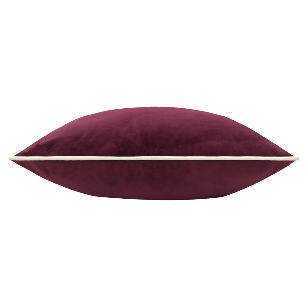 Pineberry Forest Embroidered Velvet Cushion Plum