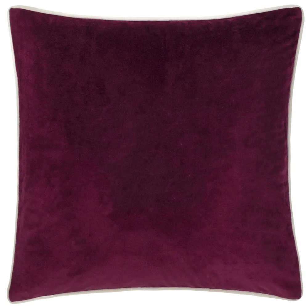 Pineberry Forest Embroidered Velvet Cushion Plum