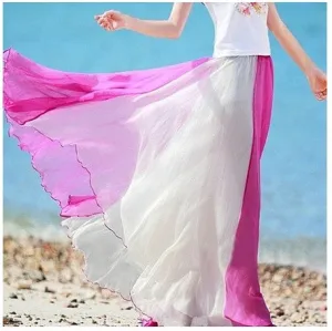 Pink Flowing Chiffon Skirt