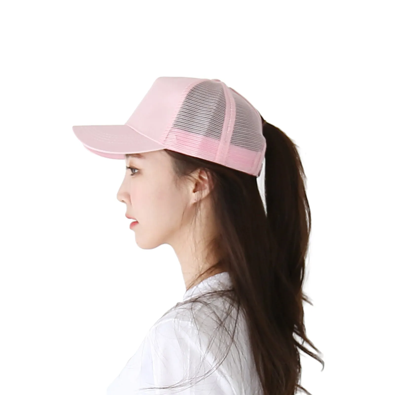 Ponytail High Bun Hat Ponycaps Cotton Baseball Cap PZ10042