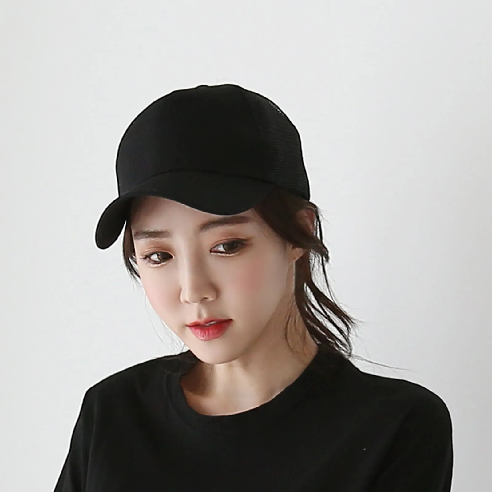 Ponytail High Bun Hat Ponycaps Cotton Baseball Cap PZ10042