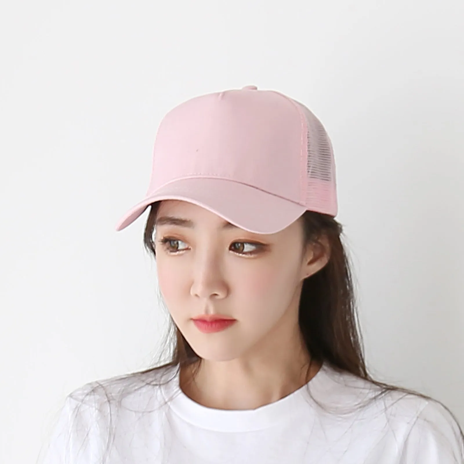 Ponytail High Bun Hat Ponycaps Cotton Baseball Cap PZ10042