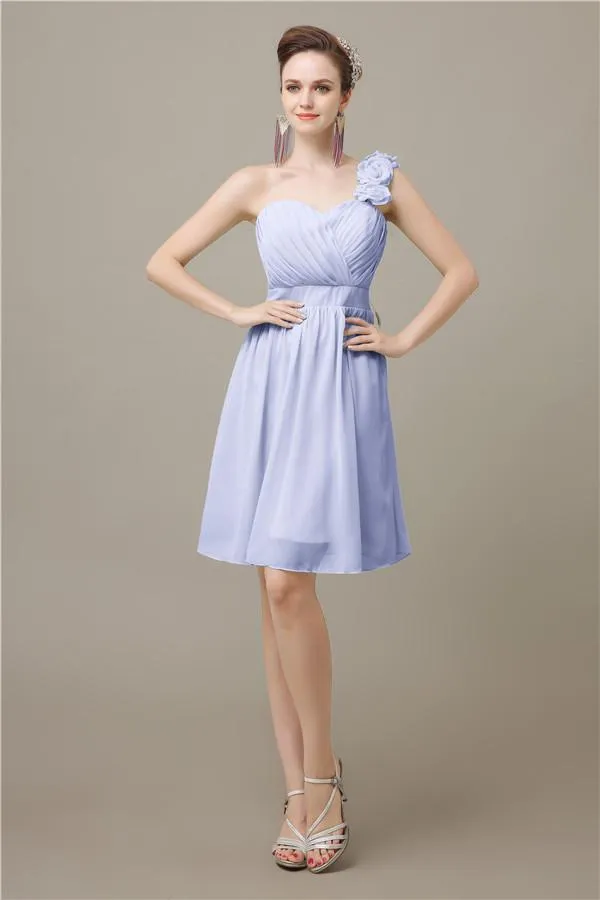 Popular One-shoulder Sweetheart Knee-Length Bridesmaid Dresses