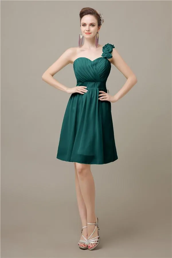 Popular One-shoulder Sweetheart Knee-Length Bridesmaid Dresses