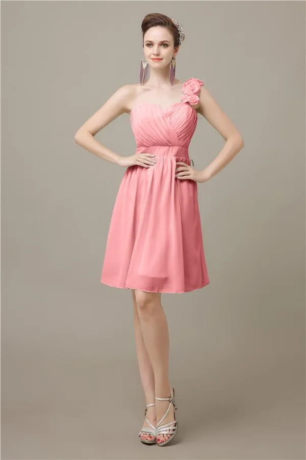 Popular One-shoulder Sweetheart Knee-Length Bridesmaid Dresses