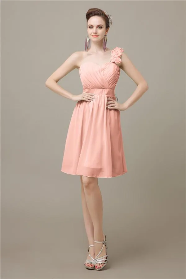 Popular One-shoulder Sweetheart Knee-Length Bridesmaid Dresses