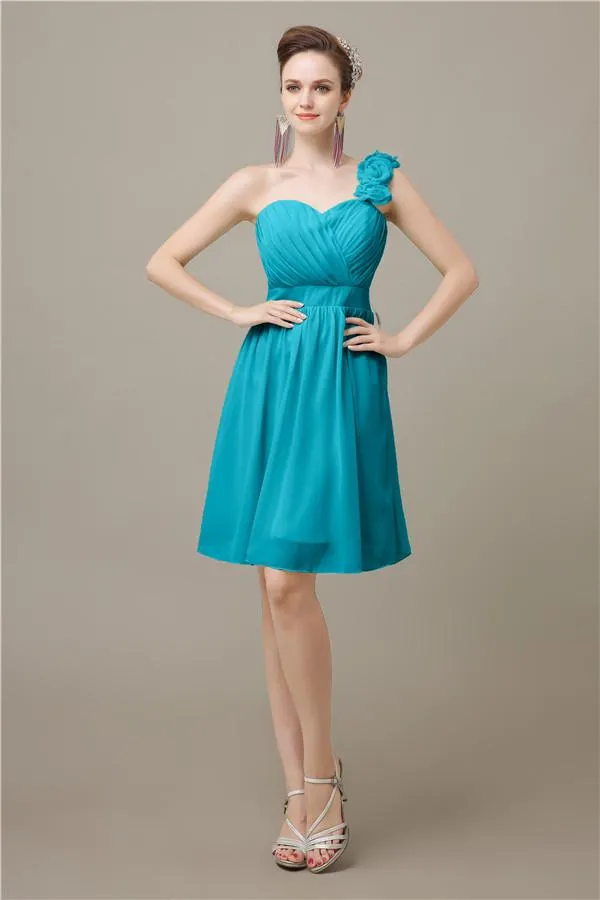 Popular One-shoulder Sweetheart Knee-Length Bridesmaid Dresses