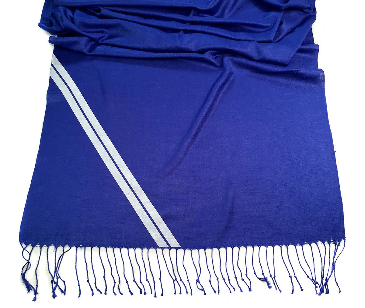 Racing Stripes: Side Oiler Linen-Weave Pashmina