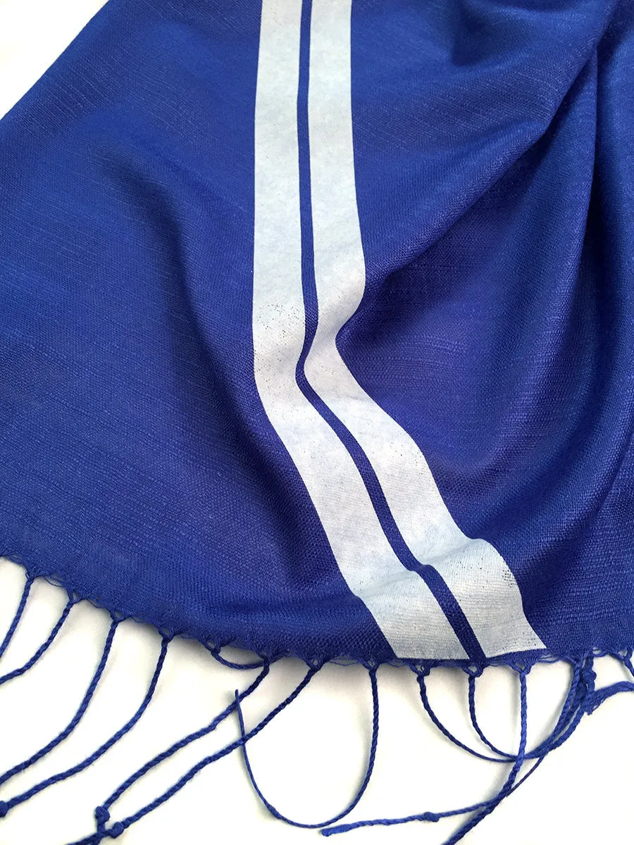 Racing Stripes: Side Oiler Linen-Weave Pashmina