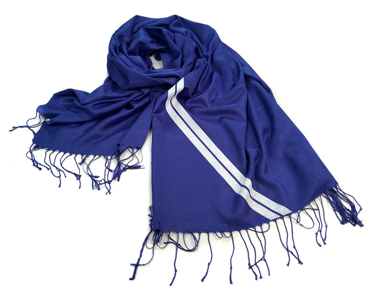 Racing Stripes: Side Oiler Linen-Weave Pashmina