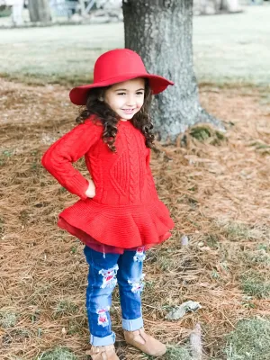 RED FLOPPY HAT