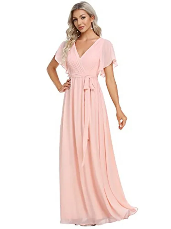 Sexy V-neck Chiffon Dress Women