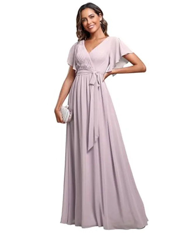 Sexy V-neck Chiffon Dress Women